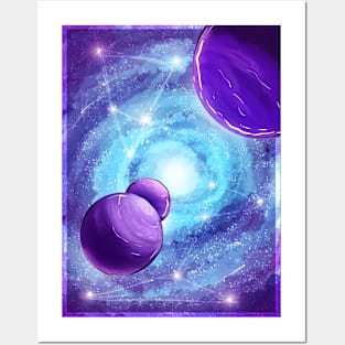 Aesthetic Blue Galaxy Posters and Art